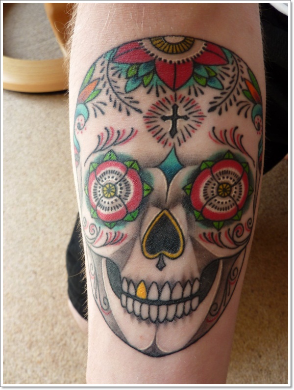 Bloodcurdling day dead tattoos design, idea 5