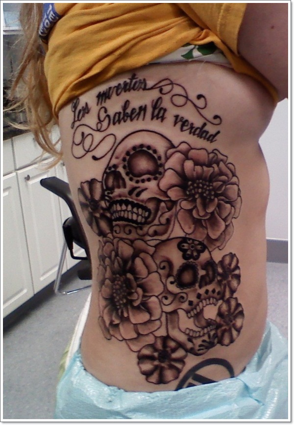 Bloodcurdling day dead tattoos design, idea 10