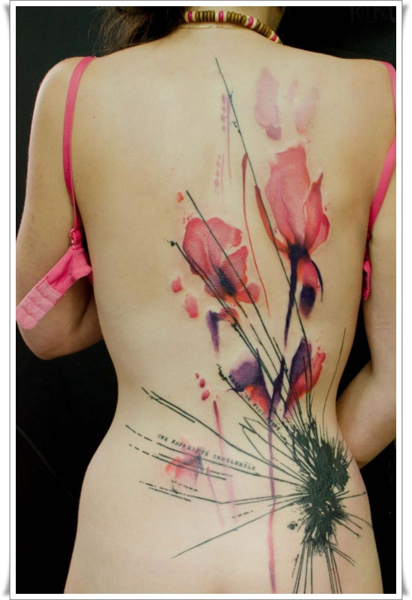 Artistic watercolor tattoos living works art design, idea 73