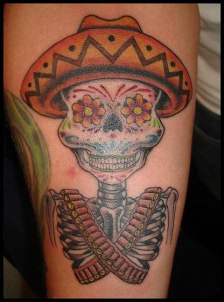 Bloodcurdling day dead tattoos design, idea 43