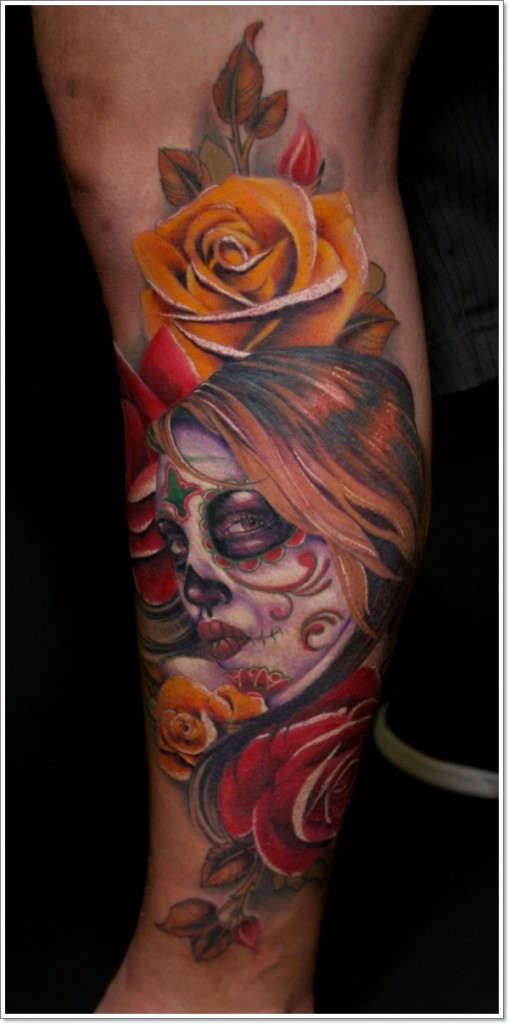 Bloodcurdling day dead tattoos design, idea 17