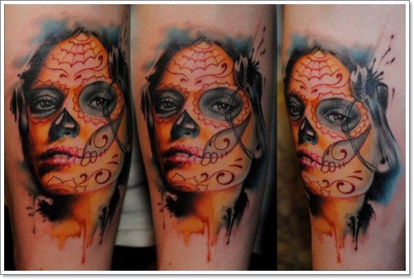 Bloodcurdling day dead tattoos design, idea 30