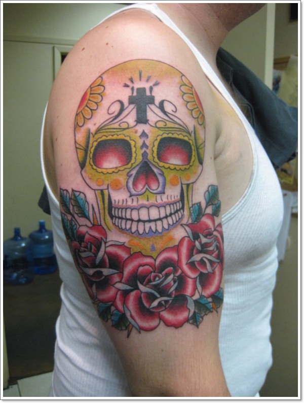 Bloodcurdling day dead tattoos design, idea 3