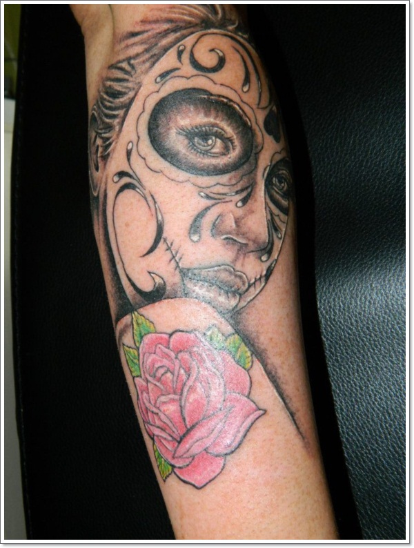 Bloodcurdling day dead tattoos design, idea 4
