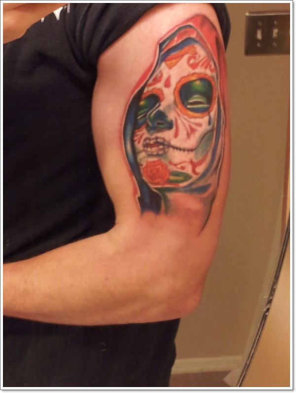 Bloodcurdling day dead tattoos design, idea 6