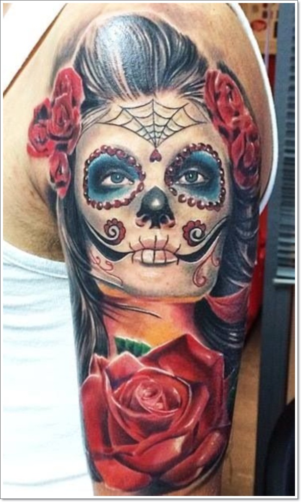 Bloodcurdling day dead tattoos design, idea 11