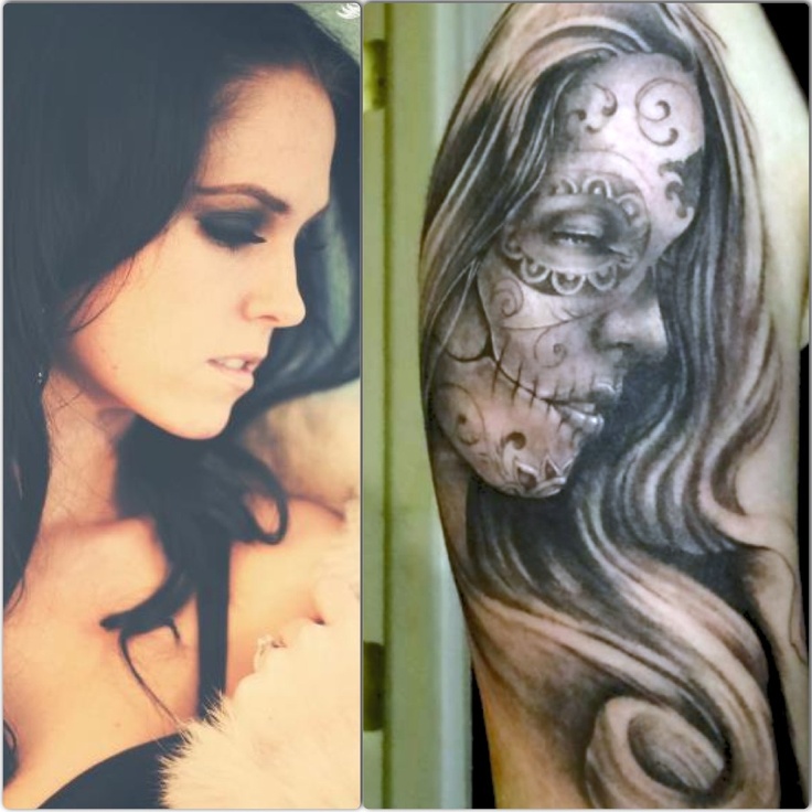 Bloodcurdling day dead tattoos design, idea 42