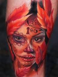 Bloodcurdling day dead tattoos design, idea 41
