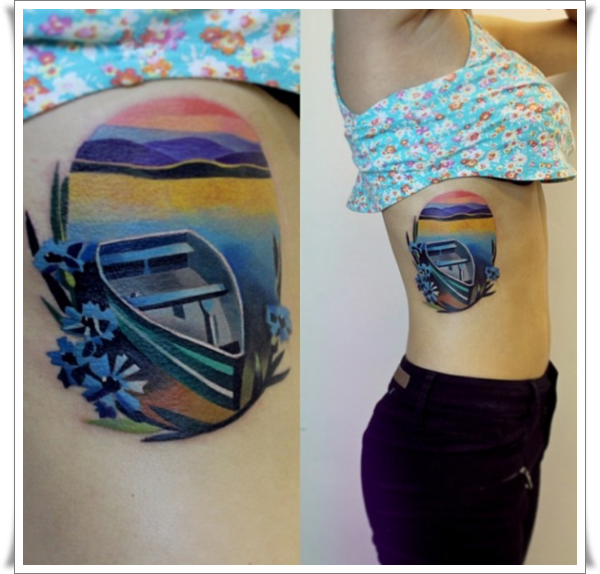 Artistic watercolor tattoos living works art design, idea 88