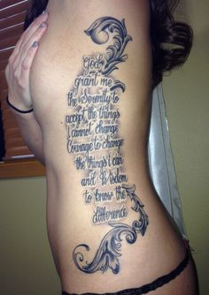Graceful serenity prayer tattoo design, idea 20