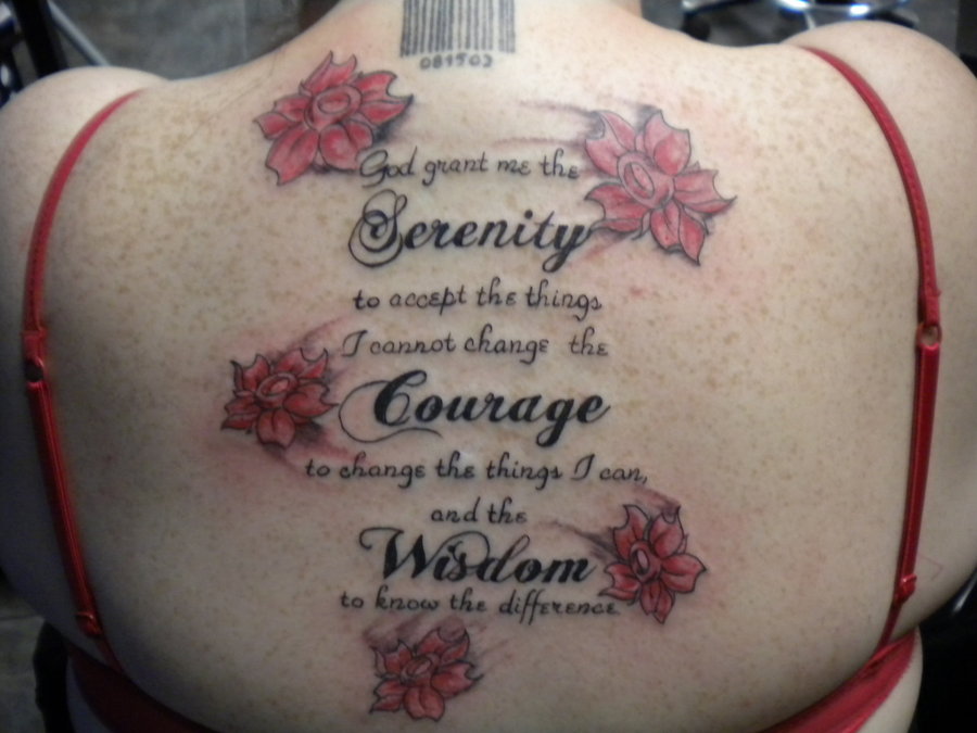 Graceful serenity prayer tattoo design, idea 9