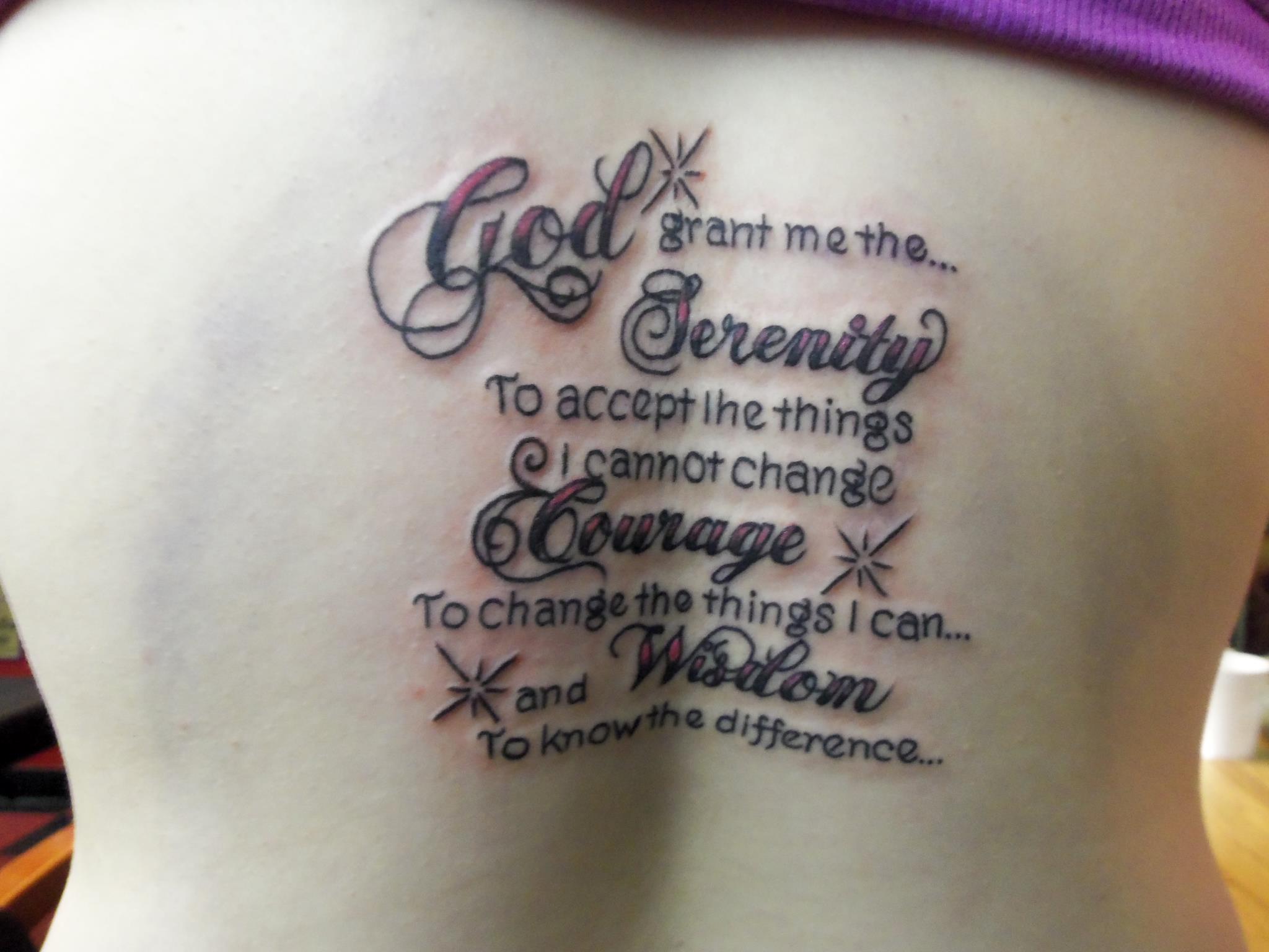 Graceful serenity prayer tattoo design, idea 24
