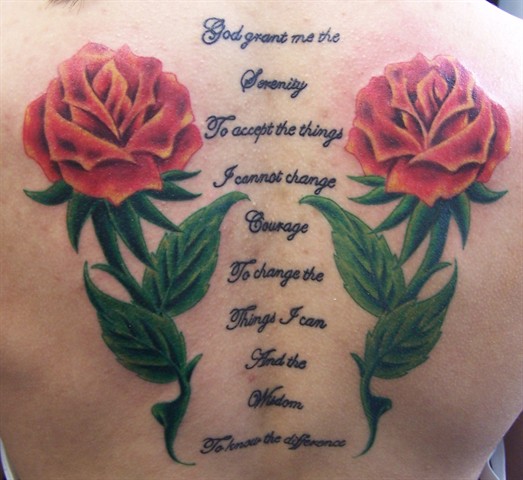 Graceful serenity prayer tattoo design, idea 16
