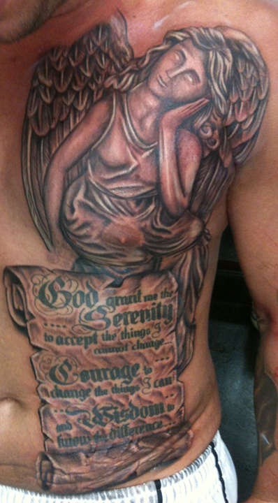 Graceful serenity prayer tattoo design, idea 3