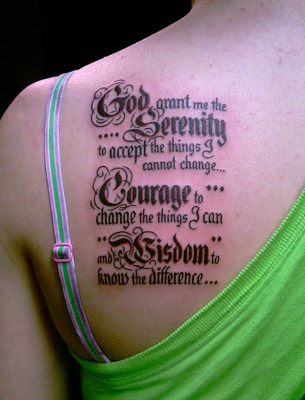 Graceful serenity prayer tattoo design, idea 4