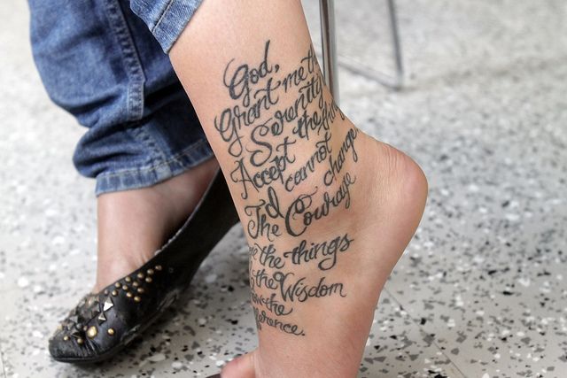 Graceful serenity prayer tattoo design, idea 6
