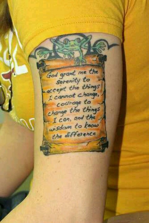Graceful serenity prayer tattoo design, idea 2