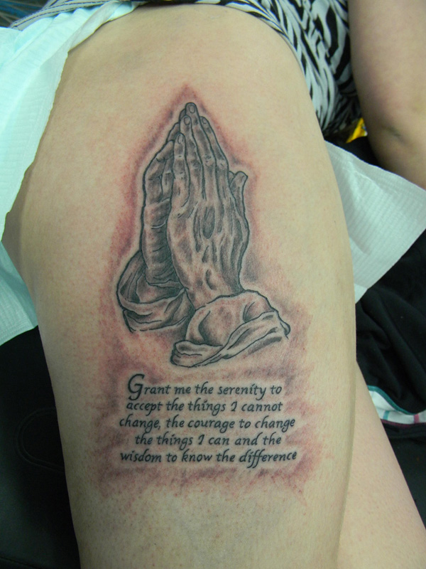 Graceful serenity prayer tattoo design, idea 13