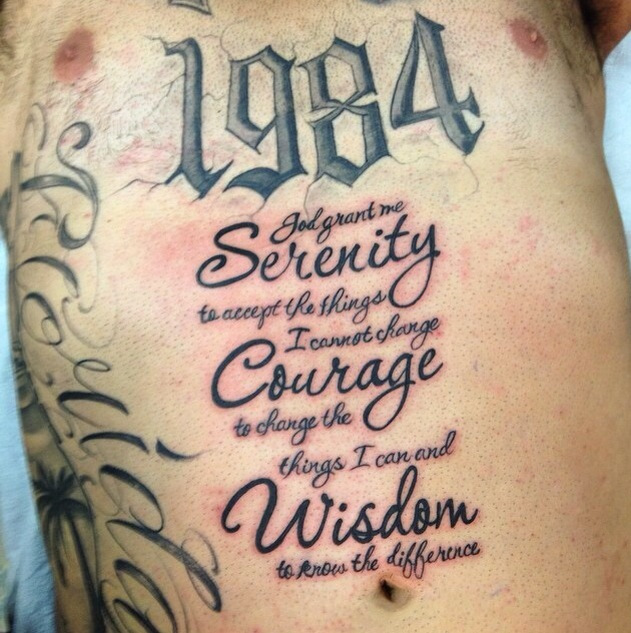 Graceful serenity prayer tattoo design, idea 25