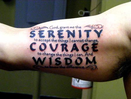 Graceful serenity prayer tattoo design, idea 10