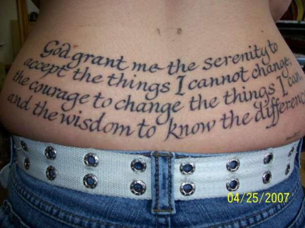 Graceful serenity prayer tattoo design, idea 11