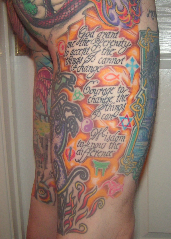 Graceful serenity prayer tattoo design, idea 19