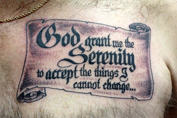 Graceful serenity prayer tattoo design, idea 17