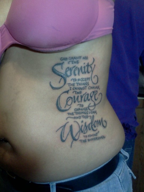 Graceful serenity prayer tattoo design, idea 7