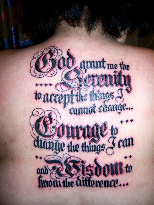 Graceful serenity prayer tattoo design, idea 8