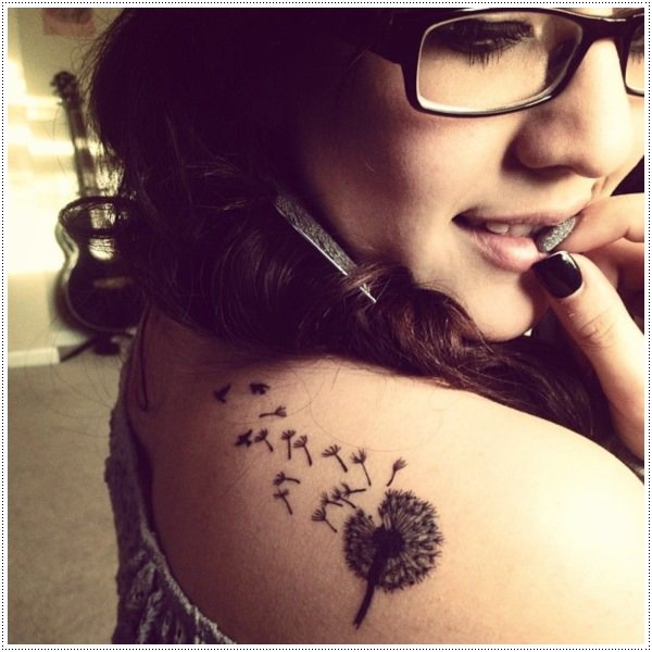 Kick ass dandelion tattoos design, idea 15