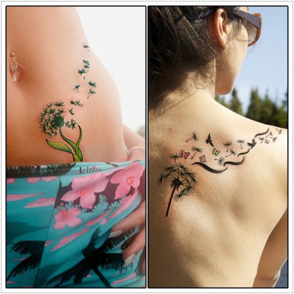 Kick ass dandelion tattoos design, idea 4