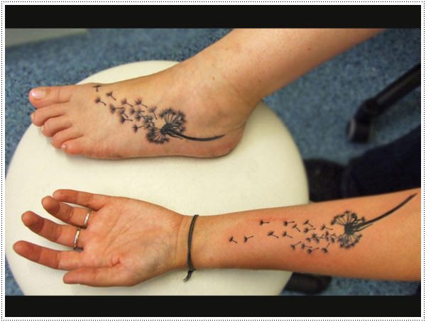 Kick ass dandelion tattoos design, idea 24