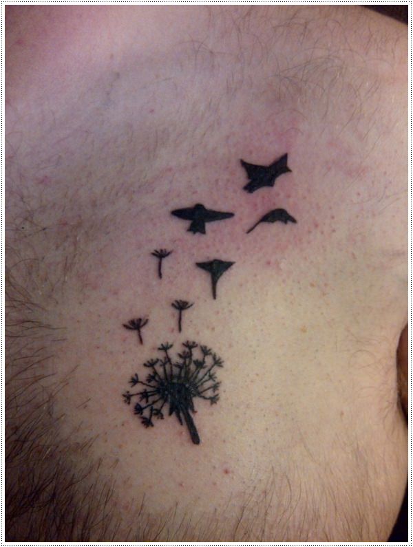 Kick ass dandelion tattoos design, idea 25