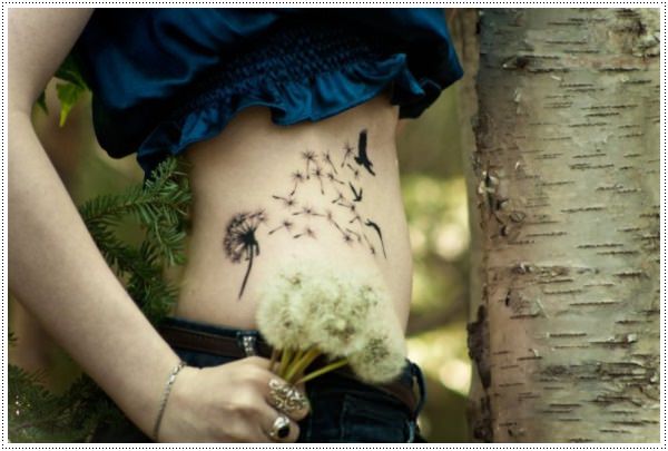 Kick ass dandelion tattoos design, idea 18