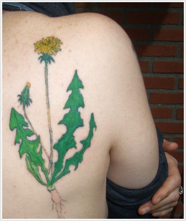 Kick ass dandelion tattoos design, idea 2
