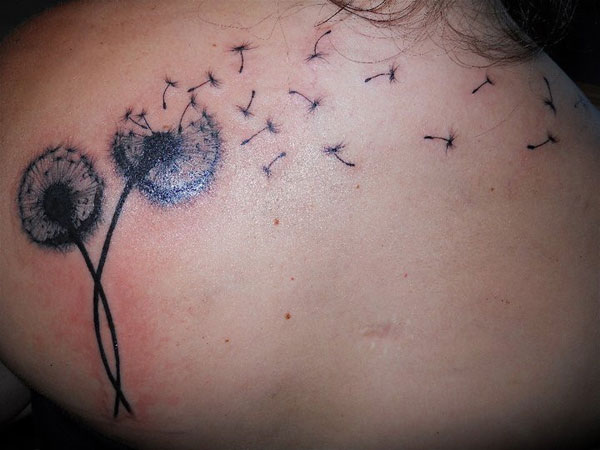 Kick ass dandelion tattoos design, idea 16