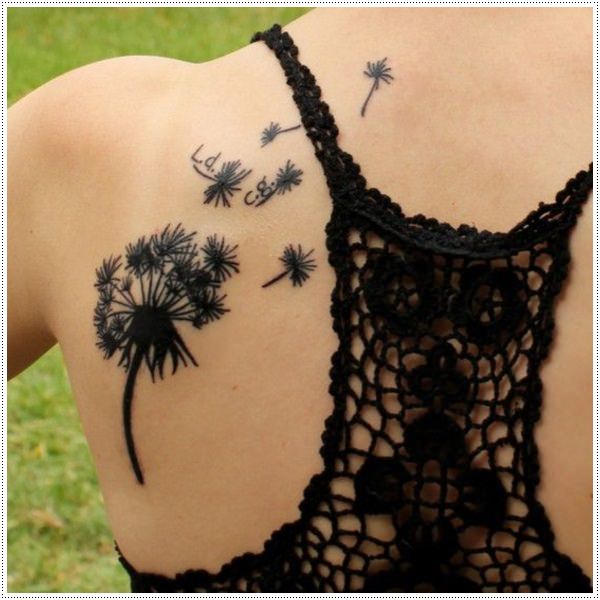 Kick ass dandelion tattoos design, idea 21