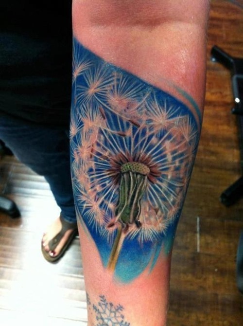 Kick ass dandelion tattoos design, idea 33