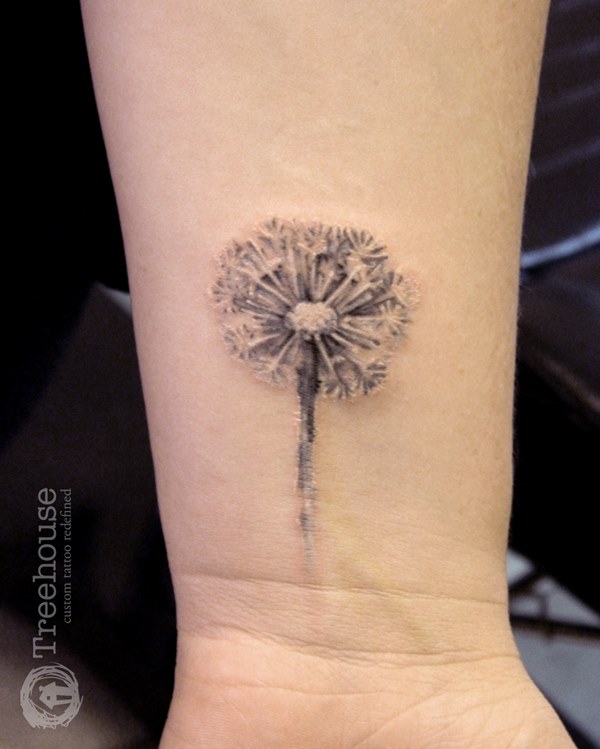 Kick ass dandelion tattoos design, idea 35