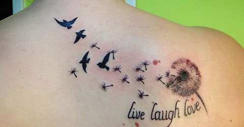 Kick ass dandelion tattoos design, idea 17
