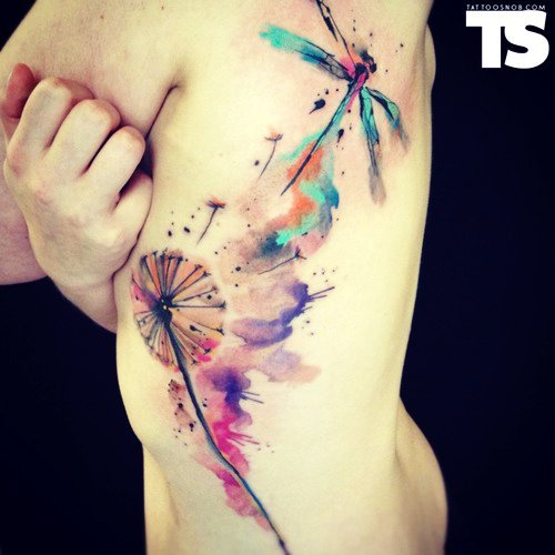 Kick ass dandelion tattoos design, idea 29