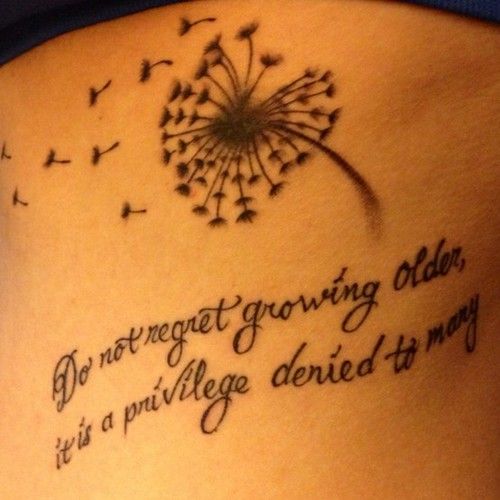 Kick ass dandelion tattoos design, idea 30