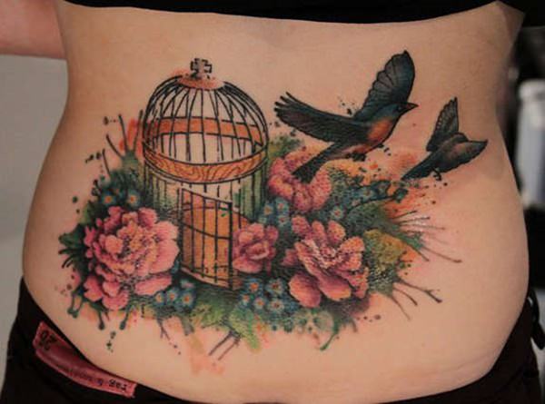 Sexy lower back tattoos for girls design, idea 52