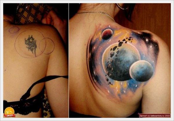 Outer negative space tattoo design, idea 4