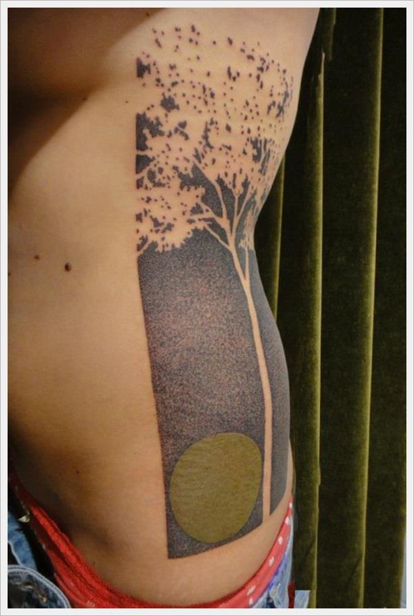 Outer negative space tattoo design, idea 12