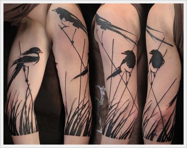 Outer negative space tattoo design, idea 10