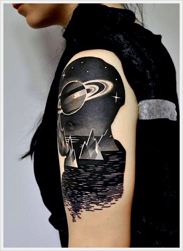 Outer negative space tattoo design, idea 51