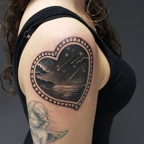 Heart tattoo design, idea 12