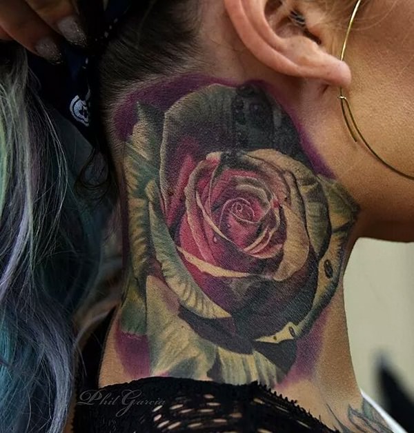 Neck tattoos that will make a statement design, idea 17