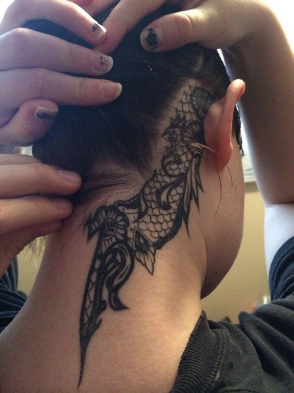 Lace tattoos design, idea 31
